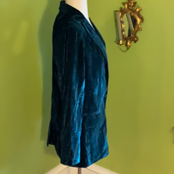 Buddy Love pine green crushed velvet blazer - Picture 2 of 5
